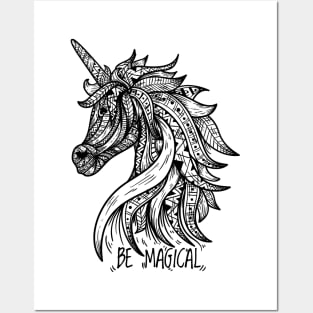 unicorn mandala awesome meditation design Posters and Art